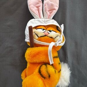 Vintage 1978 Orange Stuffed Animal with Bunny Ears